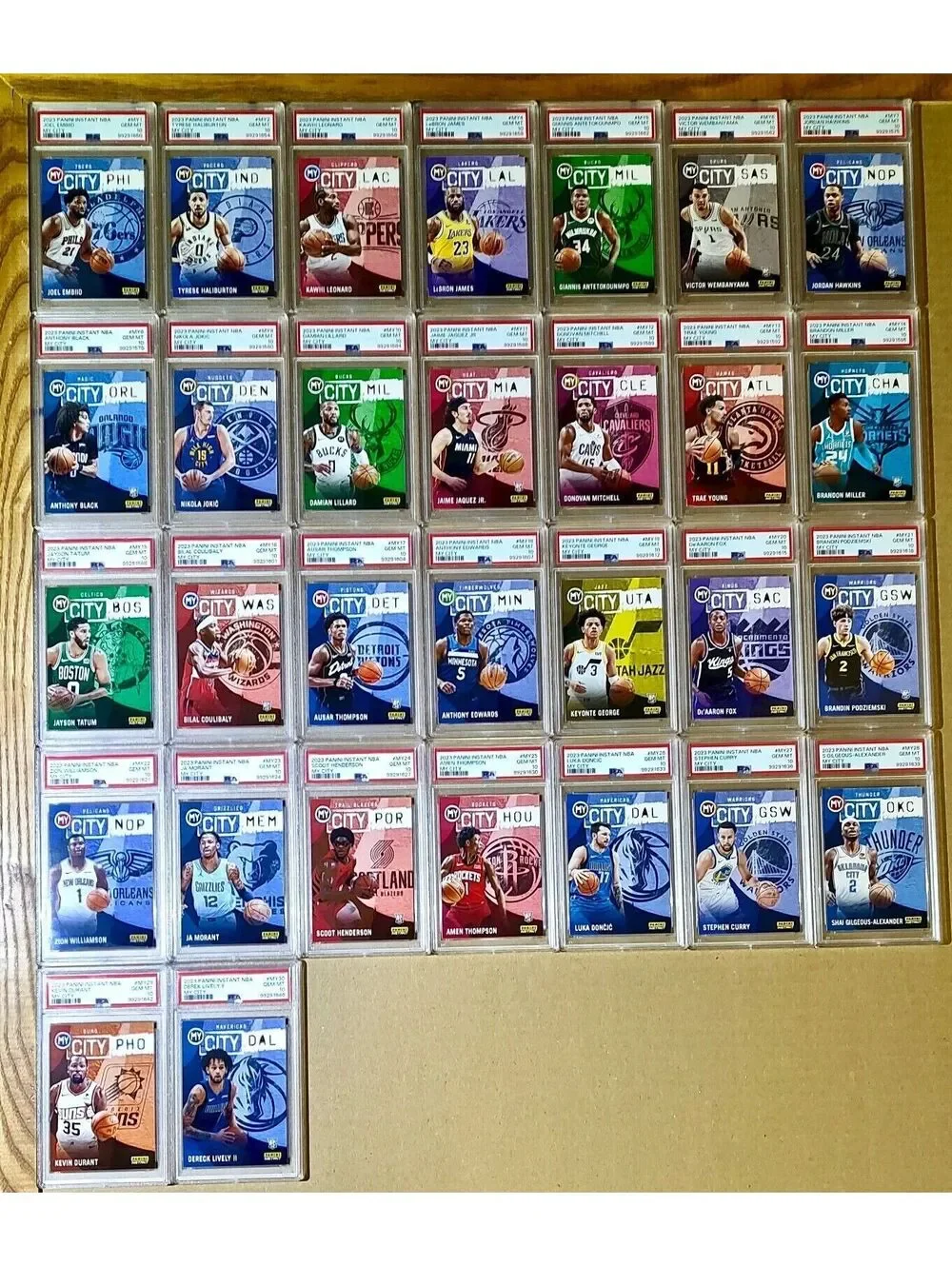 2023 Panini Instant MyCity NBA Complete 30 Card Basketball Set PSA 10 Gem Mint
